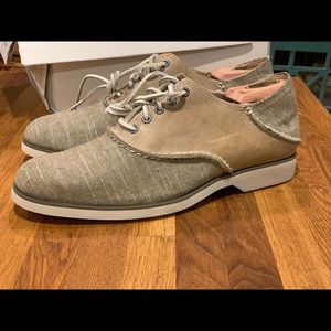 Unique canvas and leather Sperry Oxford’s.  New.